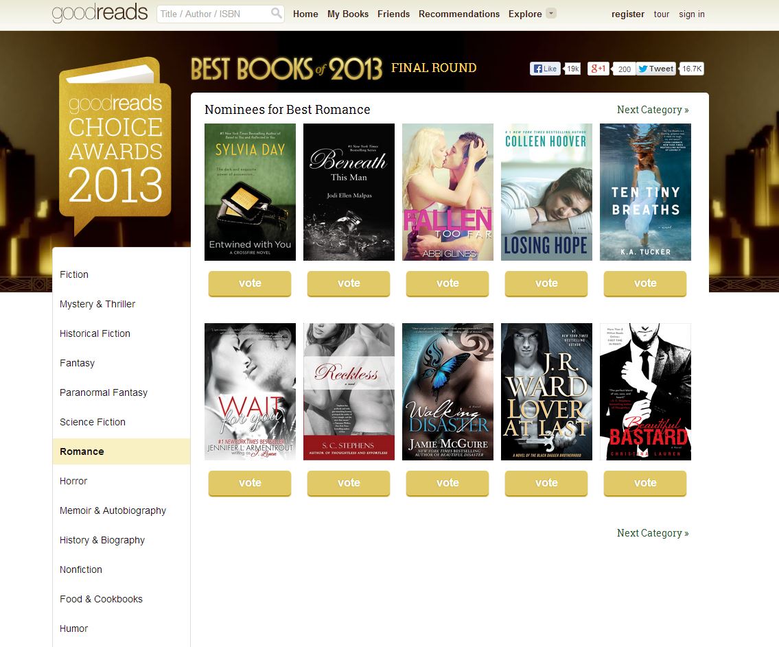 gr best romance 2013